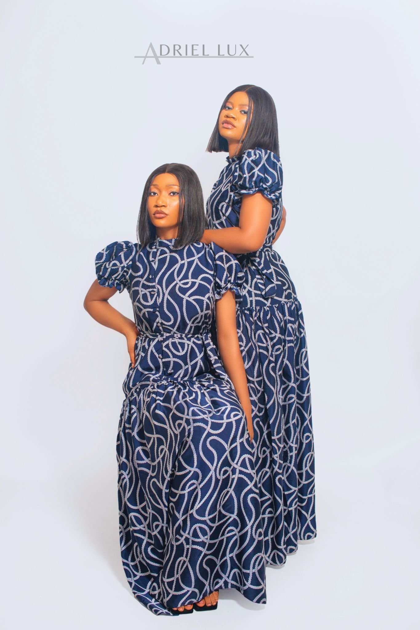 Printed Self-Tie Button-Down Flare-Hem Maxi Dress