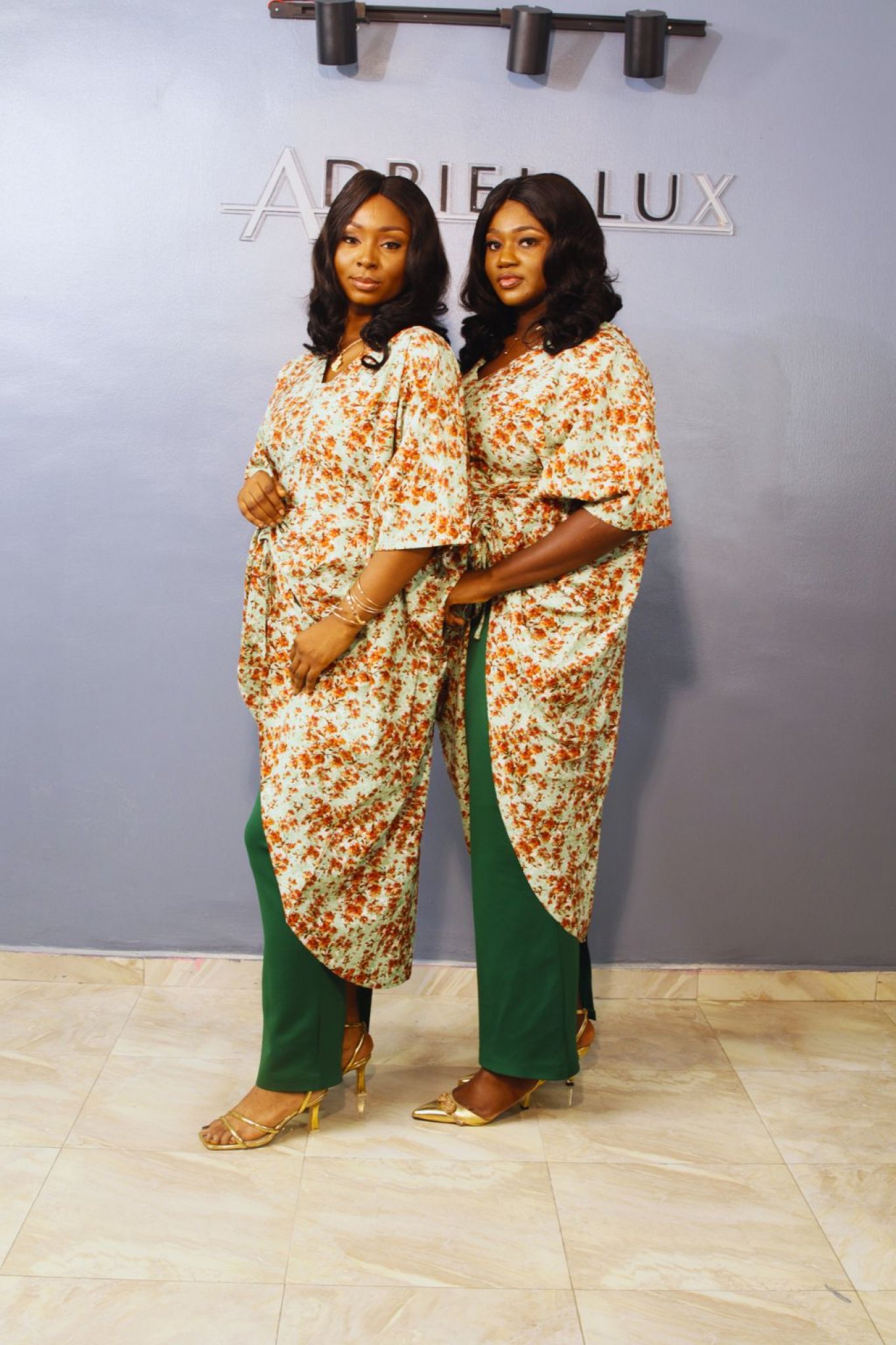 Name: OMOTOLA02 Self-Cinched 2-Piece Set. Green/Multi 