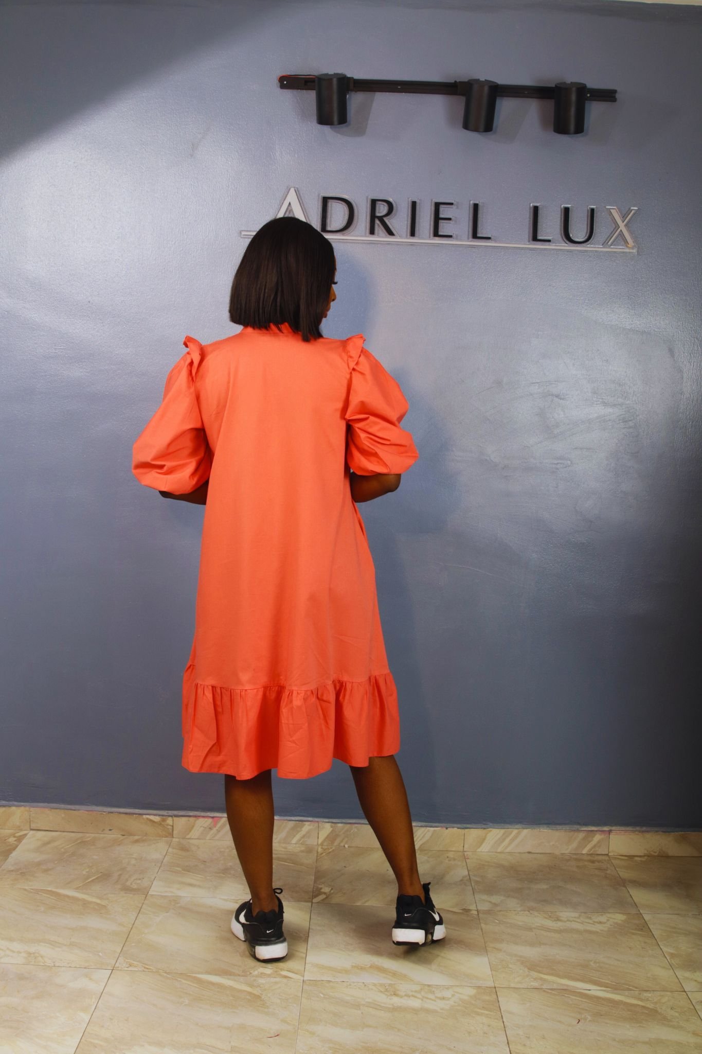 Button-Down Flare Hem Midi Shirt Dress